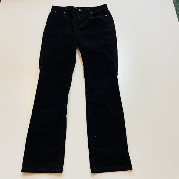 Talbots Pant Trouser Corduroy Black Stright Leg Winter Knit Classic Heritage 8 - Picture 1 of 9